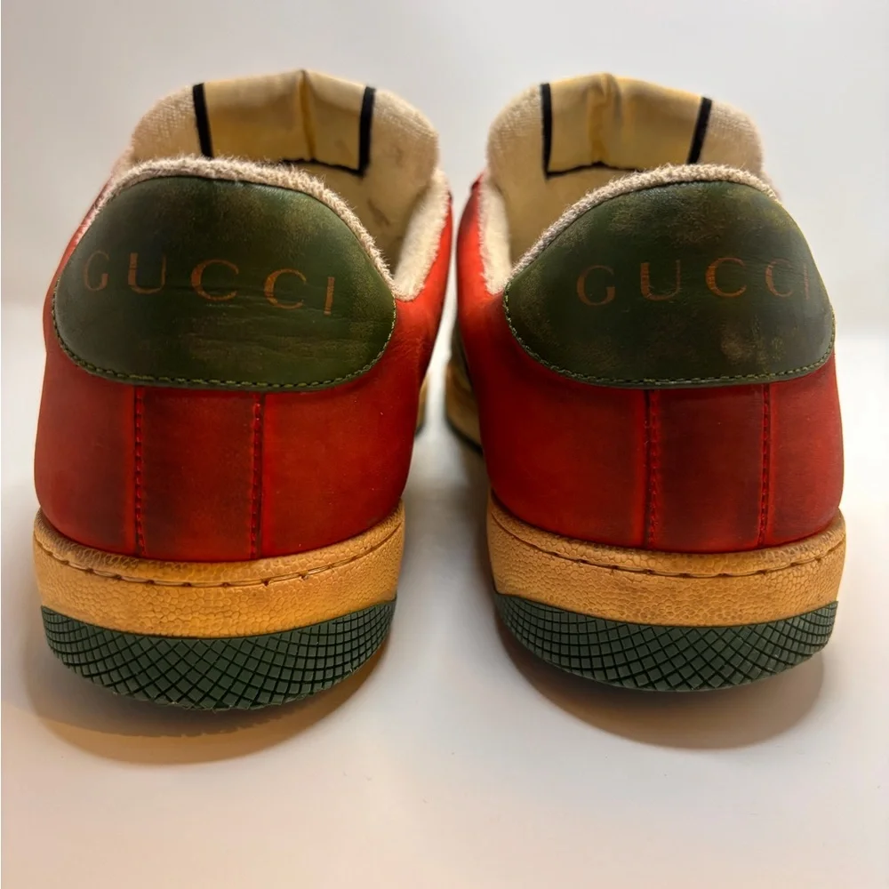 Gucci Red and Green screeners Leather Sneakers